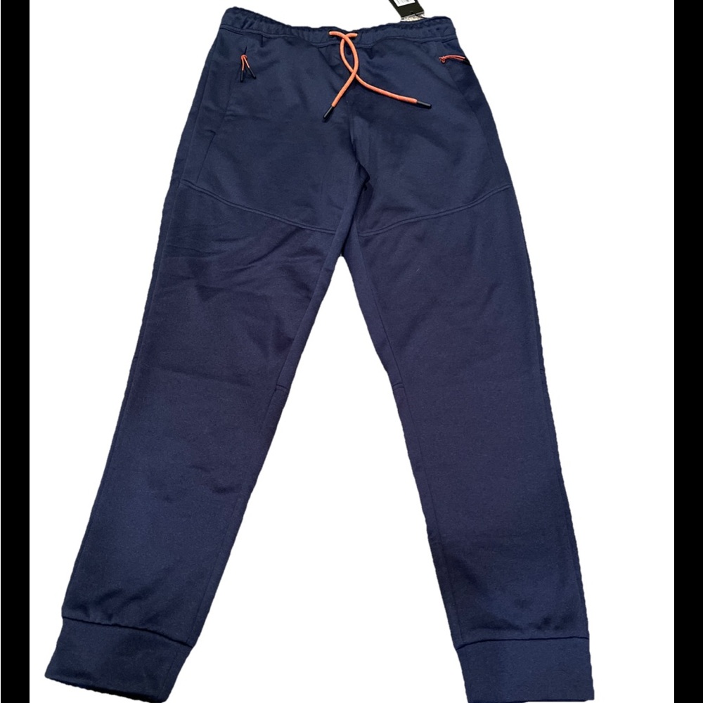 NWT Mens Motion Tech Fleece Jogger Pants Drawstring Navy Gray Size Small